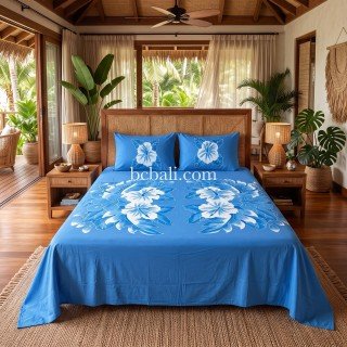 Rayon Bed Sheet Hand Painted Originally by Balinese Artisans